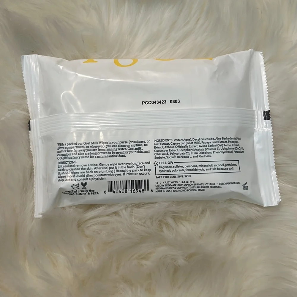Beekman 1802 PURE Goat Milk Facial Cleansing Wipes